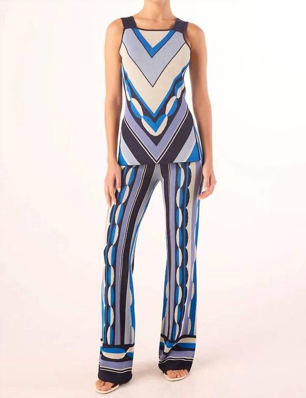 NEW MISA LOS ANGELES women's diara top in geo stripe knit